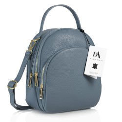 Rucsac dama din piele naturala DiAmanti Amato Albastru Denim Inchis